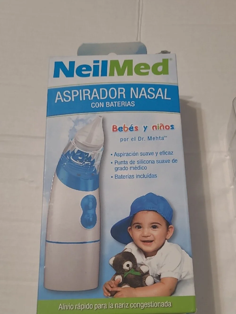 NeilMed Blue Battery-Operated Nasal Aspirator for Kids